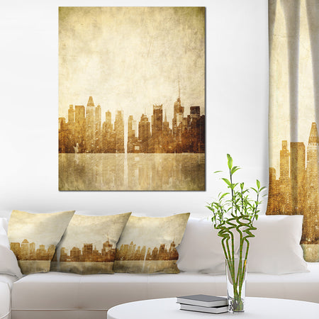 New York Skyline Grunge View - Cityscape Canvas print