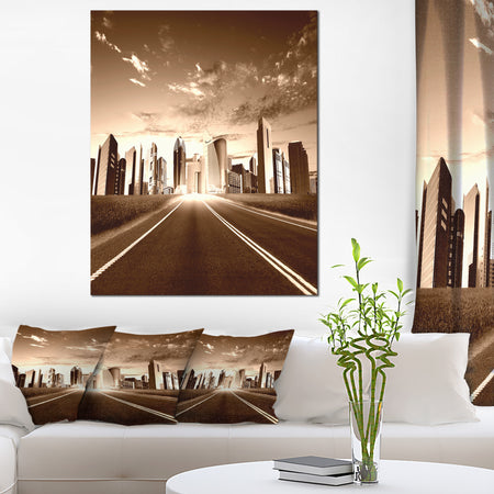 Modern City and Road - Cityscape Canvas print