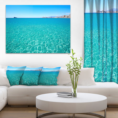 Blue Benidorm Levante Beach - Seashore Canvas Wall Artwork