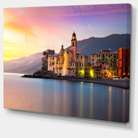 Old Mediterranean Town at Sunrise - Large Seashore Canvas Print