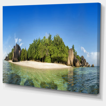 Paradise on Earth Seychelles Island - Large Seashore Canvas Print