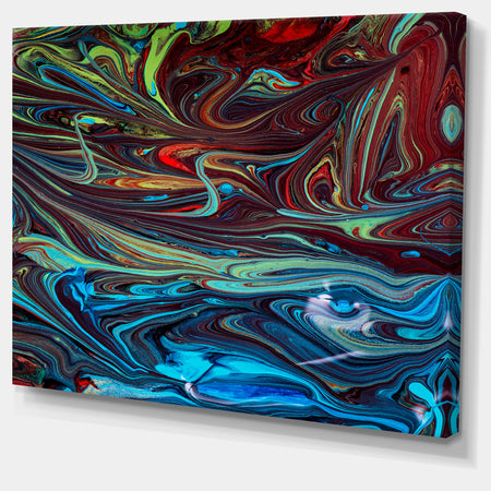 Red Blue Abstract Acrylic Paint Mix - Abstract Art on Canvas