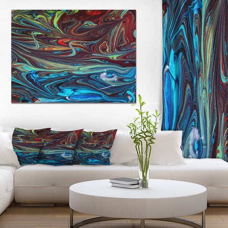 Red Blue Abstract Acrylic Paint Mix - Abstract Art on Canvas