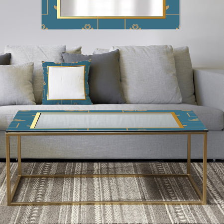Blue and Gold - Metal Modern Coffee Table