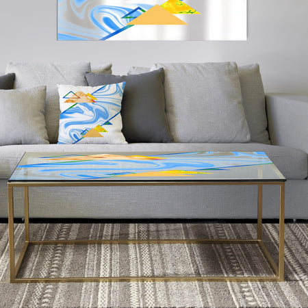 Triangular Spacy Spheres 8 - Metal Modern Coffee Table
