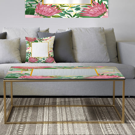 Efflorescent Gold Pink 4 - Metal Modern Coffee Table