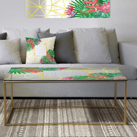 Efflorescent Gold Pink 13 - Metal Traditional Coffee Table