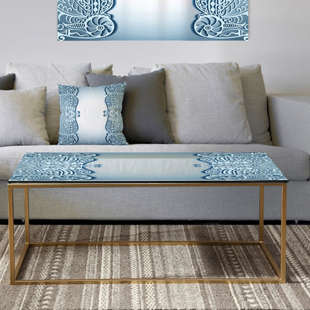Light Blue Look At Me - Metal Mid-Century Modern Coffee Table