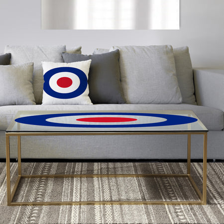 Red and Blue Bullseye - Metal Mid-Century Modern Coffee Table