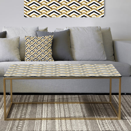 Gold black and white triangle - Metal Glam Coffee Table