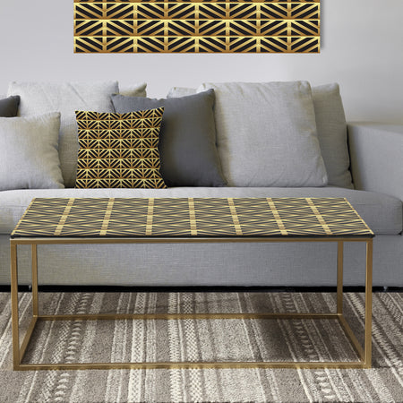 Golden Luxury Metallic Geometrics XIV - Metal Glam Coffee Table