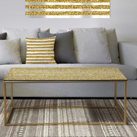 Golden Horizontal Lines - Metal Glam Coffee Table