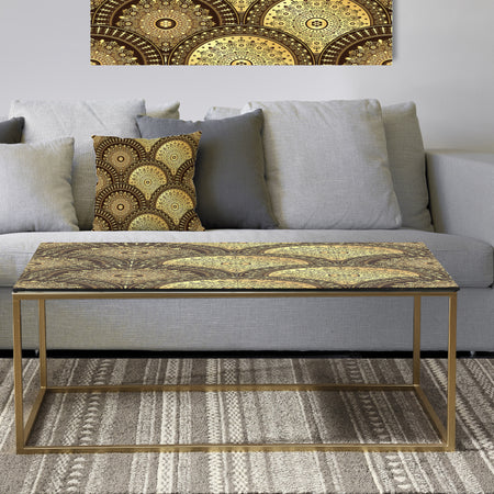 Golden Circular Pattern I - Metal Glam Coffee Table