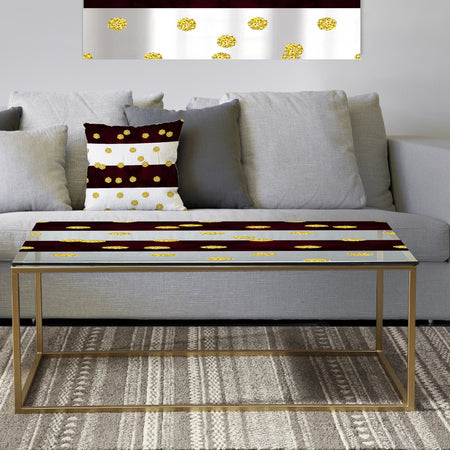 Gold Polka Dot Pattern I - Metal Glam Coffee Table