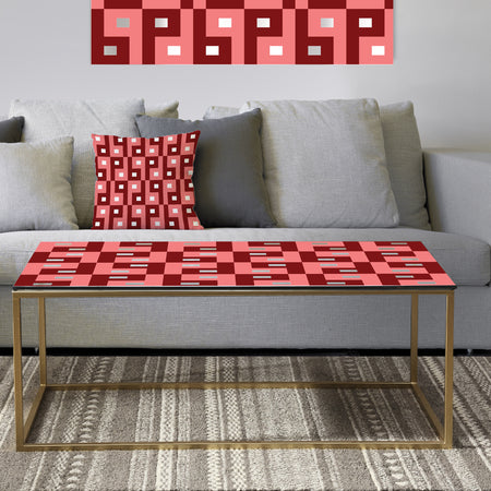 Retro Abstract Pattern Design IV - Metal Modern Coffee Table