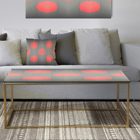 Modern Circle and Line Geometric Pattern - Metal Glam Coffee Table