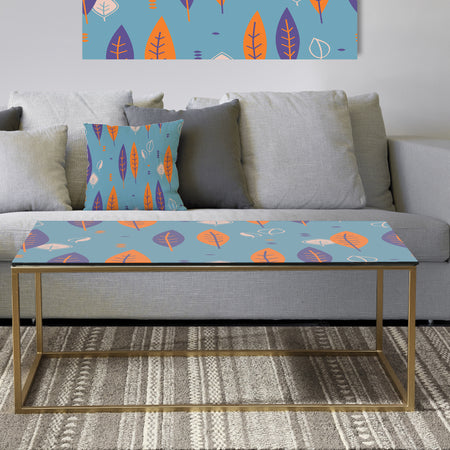 Floral Retro Botanical Pattern II - Metal Glam Coffee Table
