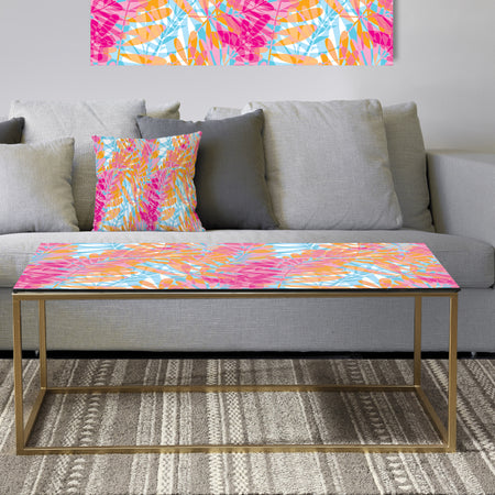 Retro Floral Pattern III - Metal Glam Coffee Table