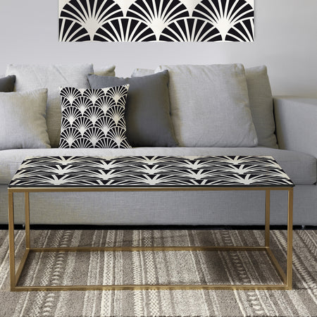 Retro Art Deco Waves I - Metal Glam Coffee Table
