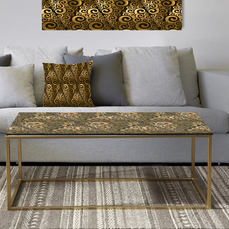 Gold and Black Swirl I - Metal Glam Coffee Table