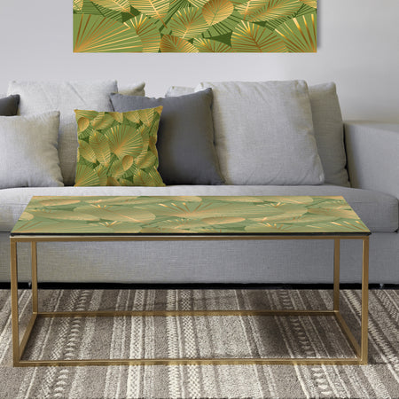 Golden Leaves I - Metal Glam Coffee Table