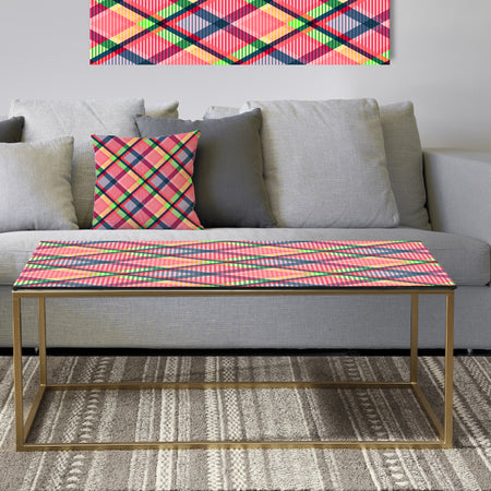 Tartan Geometrical Texture I - Metal Glam Coffee Table