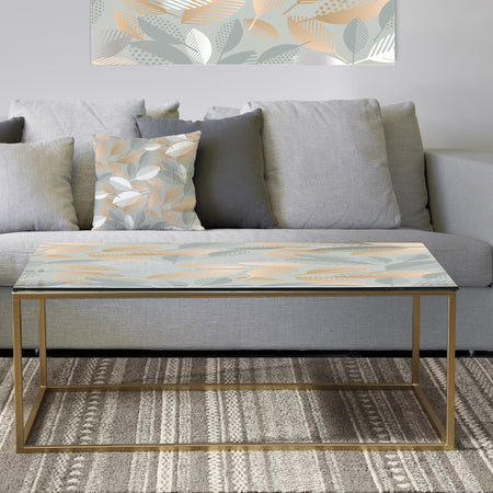 Luxury geometric fall leaves pattern - Metal Glam Coffee Table