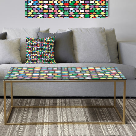 Retro Pattern Abstract Design XII - Metal Modern Coffee Table