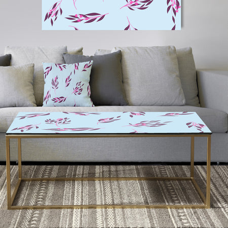 Bright Eucalyptus Floral Pattern I - Metal Traditional Coffee Table