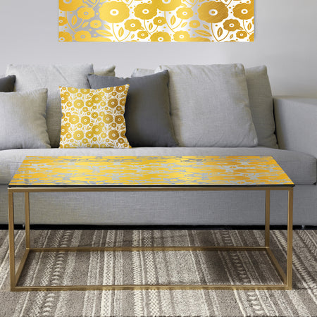 Golden Floral I - Metal Glam Coffee Table