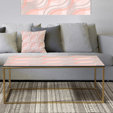 Pink Elegant Pastel Waves - Metal Glam Coffee Table