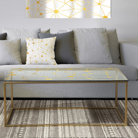 Golden Grid I - Metal Glam Coffee Table