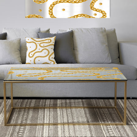 Golden Chain Necklace - Metal Glam Coffee Table