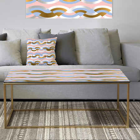 Geometric Retro Braids Wave - Metal Glam Coffee Table