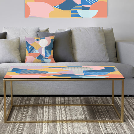 Modern geometric shapes pattern - Metal Glam Coffee Table