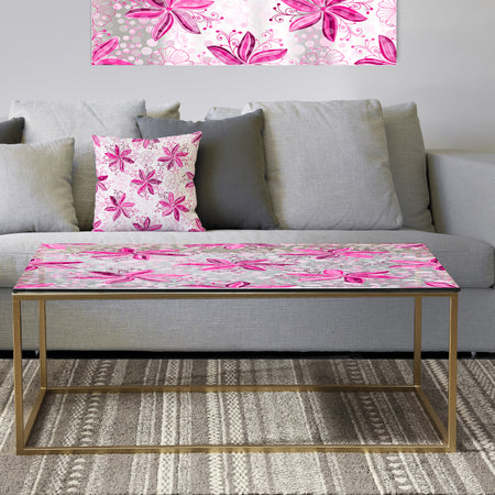 Retro Floral Pattern XII - Metal Glam Coffee Table
