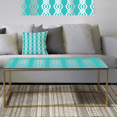 Retro Pattern Abstract Design VII - Metal Glam Coffee Table