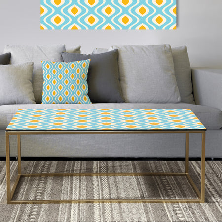 Retro Pattern Abstract Design I - Metal Glam Coffee Table