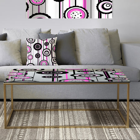 Circular Retro Pattern I - Metal Glam Coffee Table