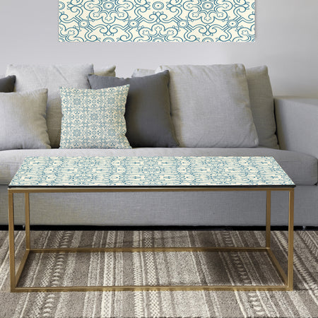 Floral Retro Pattern IV - Metal Glam Coffee Table