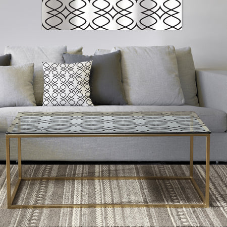 Retro Pattern Abstract Design III - Metal Modern Coffee Table