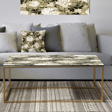 Retro Abstract Florals - Metal Vintage Coffee Table