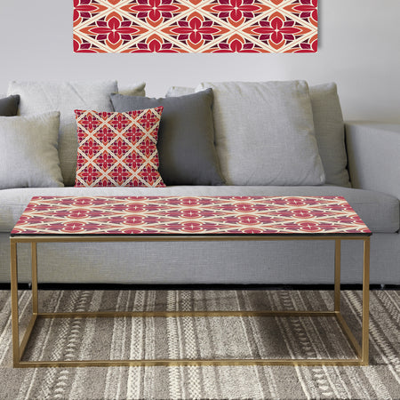Retro Floral Pattern VI - Metal Glam Coffee Table