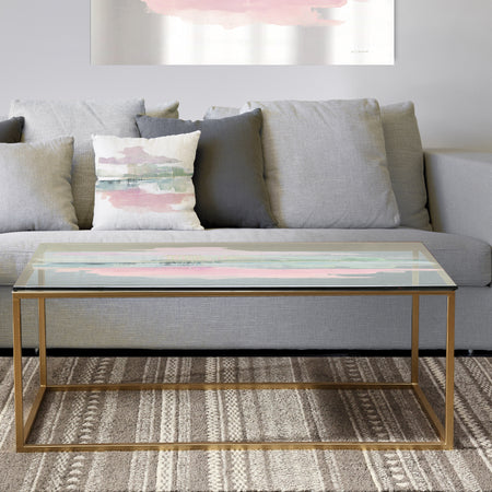 Pink Lifting Fog - Metal Traditional Coffee Table