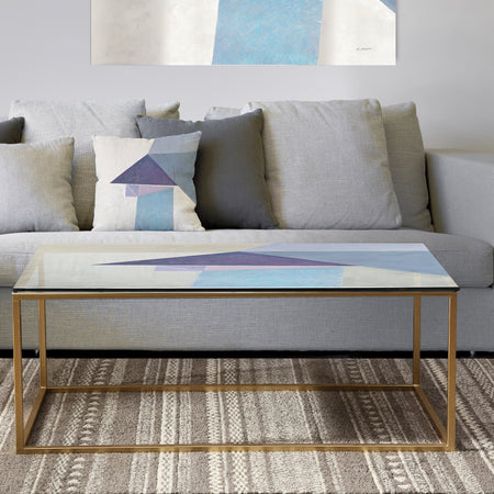 Purple Geometric Bridge I - Metal Modern Coffee Table