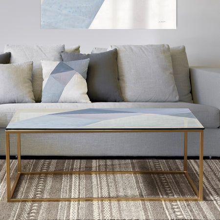 Purple Geometric Bridge II - Metal Transitional Coffee Table