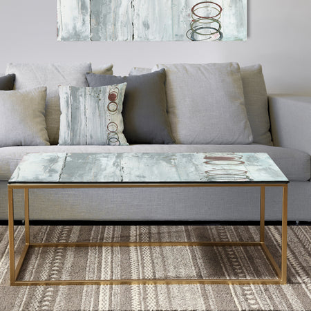 Whitewashed Chinchilla - Metal Traditional Coffee Table