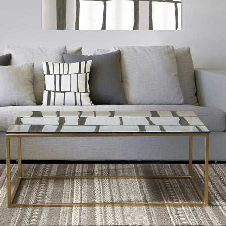 minimalist black and white I - Metal Transitional Coffee Table