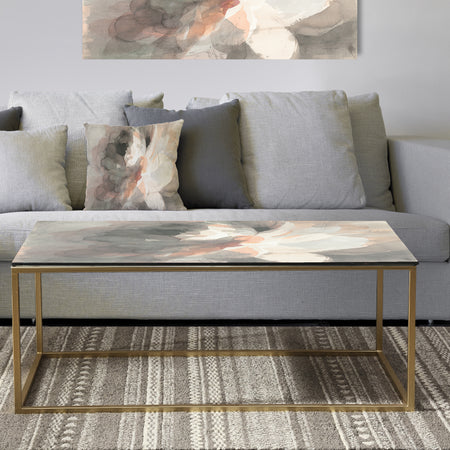 Abstract Peony Grey - Metal Shabby Chic Coffee Table