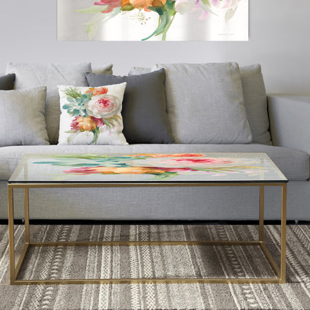 Multicolor French Bouquet II - Metal Traditional Coffee Table